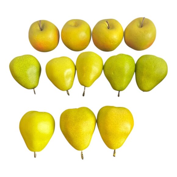 Lot Of 12 Realistic Faux Apples & Pears Decorative Artificial Fruit Home Decor - Picture 1 of 8